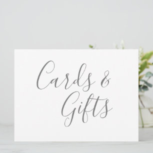 Cartes grises et cadeaux Texte de calligraphie