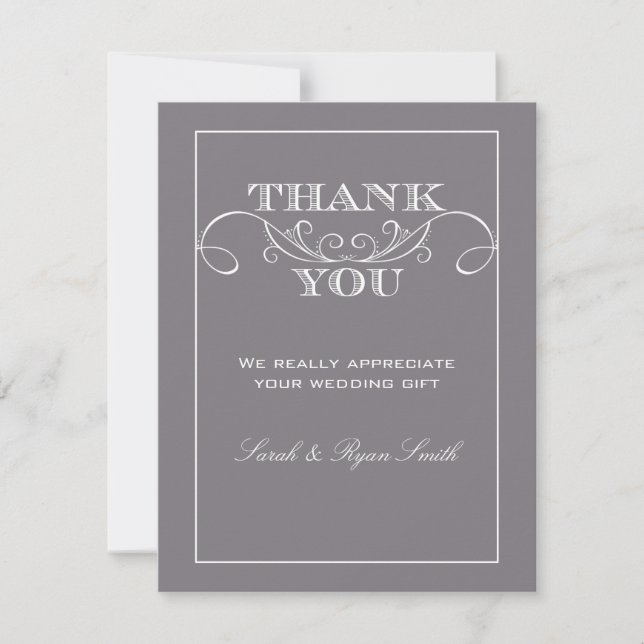 Cartes grises modernes de Merci de mariage (Devant)