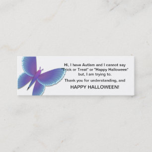 Cartes Halloween Autisme Trick or Treat Papillon