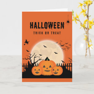 Cartes Halloween mignonnes Fantômes, Citrouilles