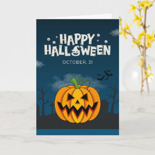 Cartes Halloween mignonnes Fantômes, Citrouilles