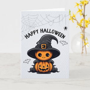 Cartes Halloween mignonnes Fantômes, Citrouilles