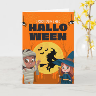 Cartes Halloween mignonnes Fantômes, Citrouilles