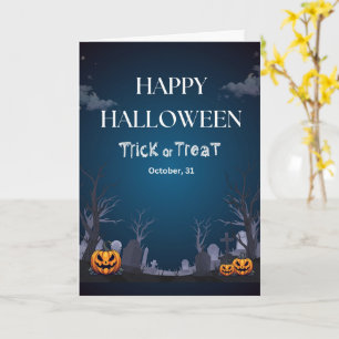 Cartes Halloween mignonnes Fantômes, Citrouilles