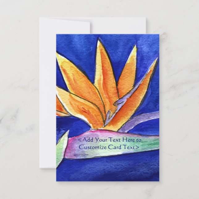 Cartes Invitations Oiseau of Paradise Flower Art (Devant)