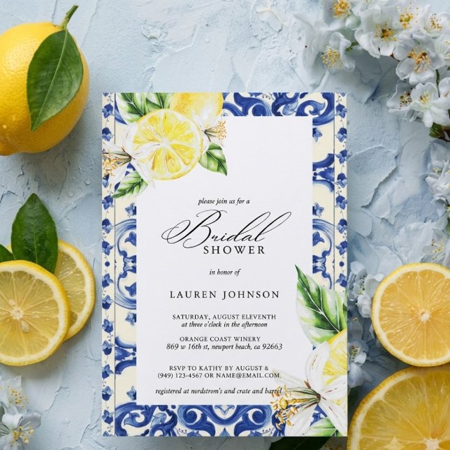Cartes italiennes | Thème citron Shower de mariage (Créateur téléchargé)