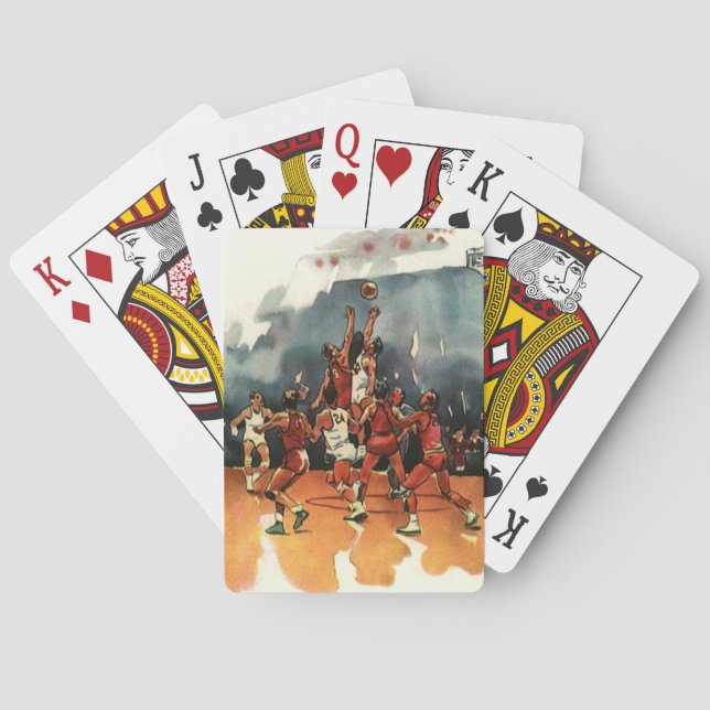 Cartes Jeu De Basketball vintage, Joueurs De Basketball (dos)