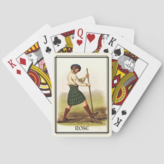 Cartes Jeu de Clan Rose Classique Écosse (dos)
