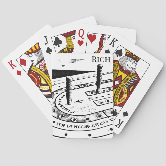 Cartes Jeu de cribbage personnalisé avec nom (dos)