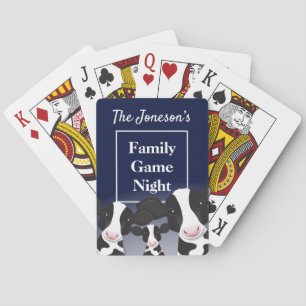 Cartes Jeu de famille Nom de nuit Vaches blanches bleues 