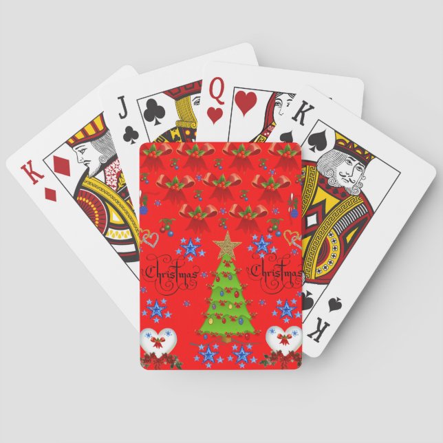 Cartes Jeu de Noël carte de jeu terrasse rouge (dos)