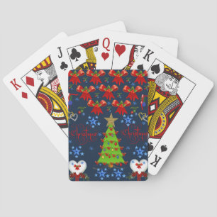 Cartes Jeu de Noël carte pont bleu foncé