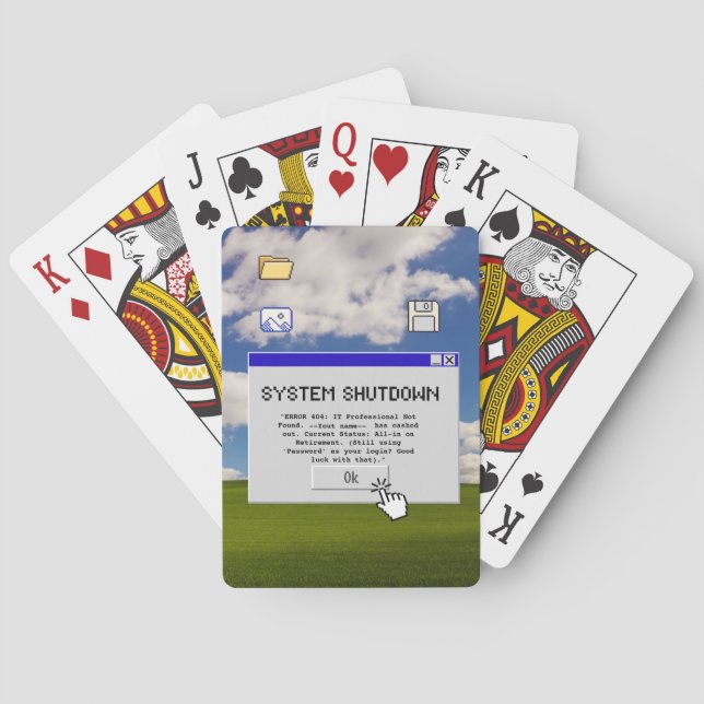 Cartes Jeu de nuit drôle de retraite informatique Fermetu (dos)