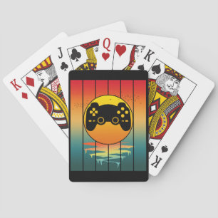 Cartes Jeu informatique de jeu de gamer de coucher de sol