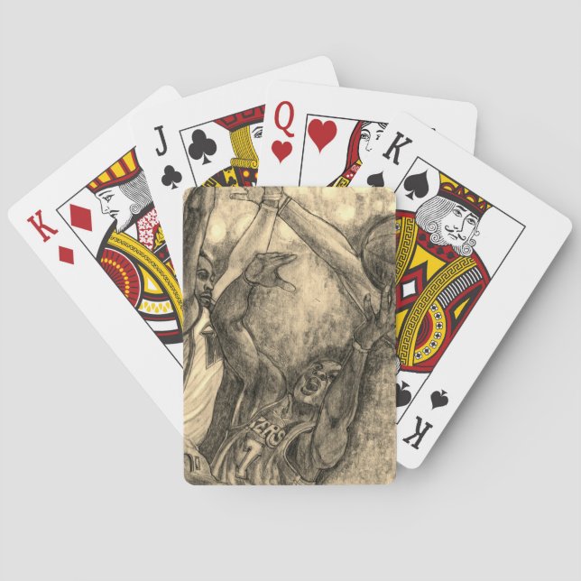 Cartes Joueurs de jeu d'action de basketball dessin (dos)