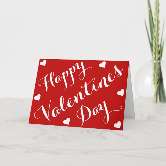 Cartes Jour personnalisées Red Happy Valentines (Devant)