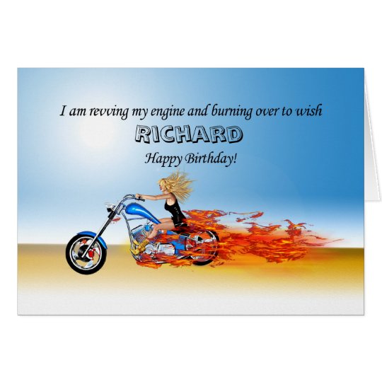 Cartes Joyeux  anniversaire  de personnaliser avec une moto  