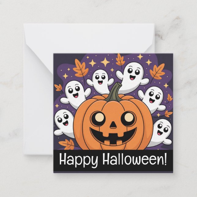 Cartes joyeux halloween, mignonnes, à stocker ! (Devant)