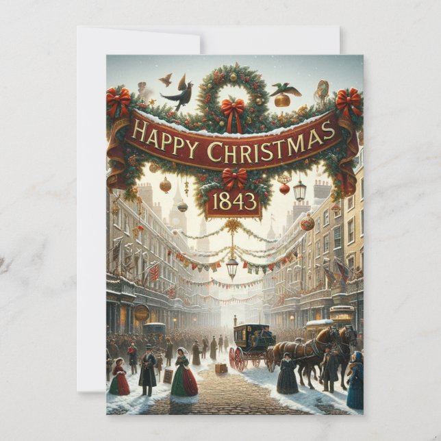Cartes "Joyeux Noël" inspirées par Dickensian (Devant)