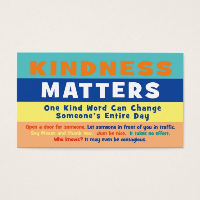 Cartes Kindness Matters (Devant)