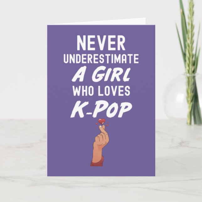 Cartes Kpop Roses Adorables Pour Filles (Devant)