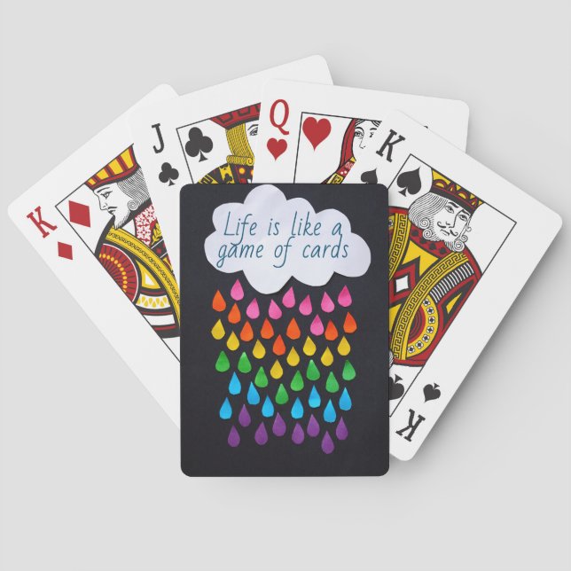 Cartes La vie est comme un jeu de cartes, une citation dr (dos)