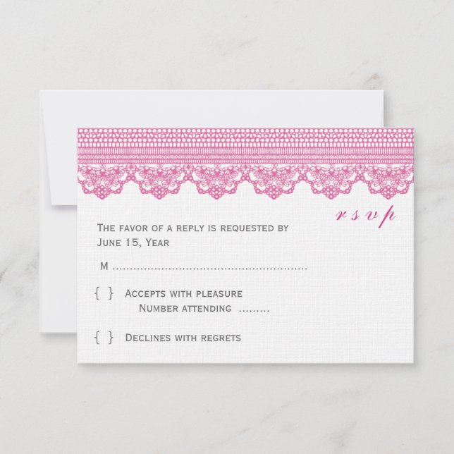 Cartes Lace RSVP (Devant)