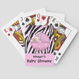 Cartes Landau de rose de jeu de carte de baby shower de
