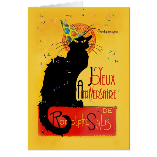 Joyeux Anniversaire Chat Noir Et Blanc Cartes Le Chat Noir - Joyeux Anniversaire | Zazzle.fr