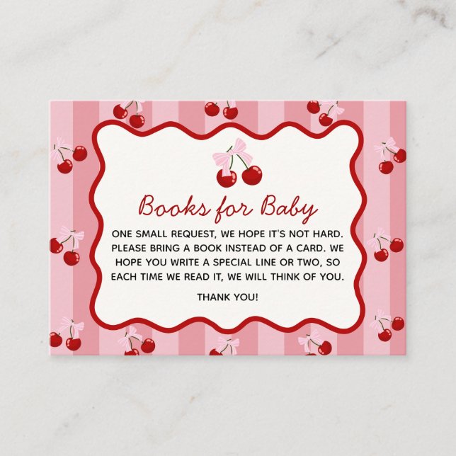 Cartes Livres pour Bébé Coquette Cerise (Devant)