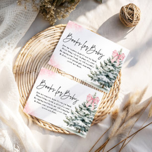 Cartes Livres pour Bébé Ruban Rose Flocon de Neige