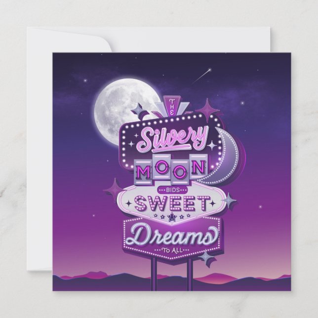 Cartes Lune Silvery Sweams Dreams Carte Plat (Devant)