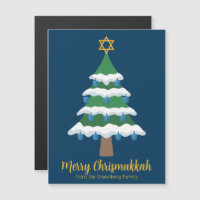 Cartes magnétiques avec un arbre de Chrismukkah mi