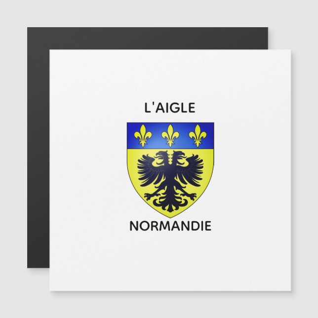 Cartes Magnétiques - Blason de L'Aigle - Normandie (Devant / Derrière)