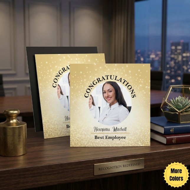 Cartes Magnétiques de Reconnaissance pour l'Employ (Employee of the Month Recognition Magnetic Cards - Custom Logo & Photo!)