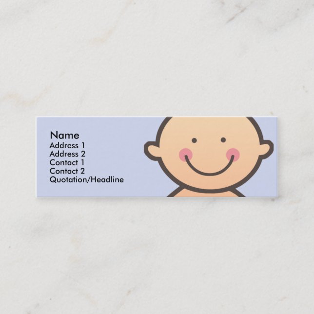 Cartes maigres bleues de profil de visage de bébé (Devant)