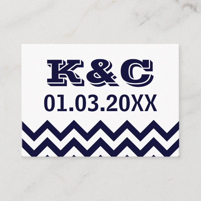 Cartes Mariage Chevron (Devant)