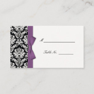 Cartes Mariage damassé Bow Violet