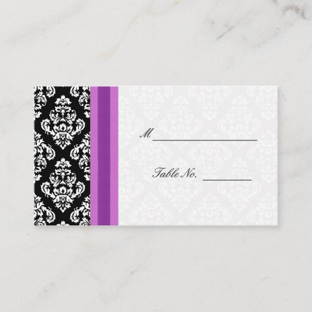 Cartes Mariage damassé en noir et blanc (Devant)
