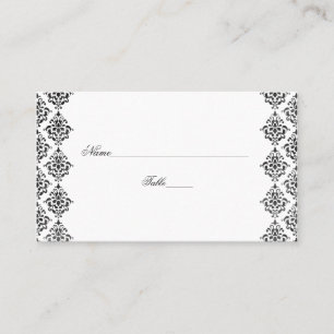 Cartes Mariage damassé en noir et blanc