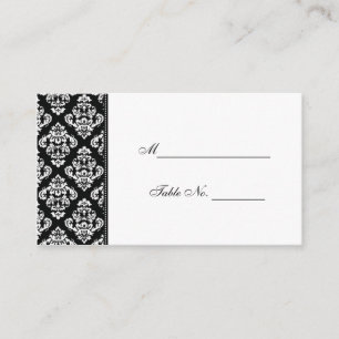 Cartes Mariage damassé en noir et blanc