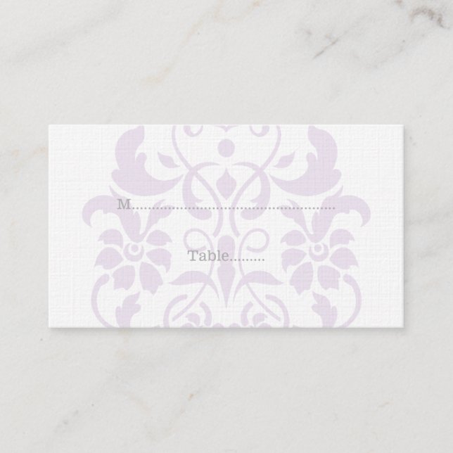 Cartes Mariage damassé Subtile Violet (Devant)