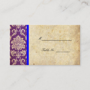 Cartes Mariage damassé Vintages bleues et violette
