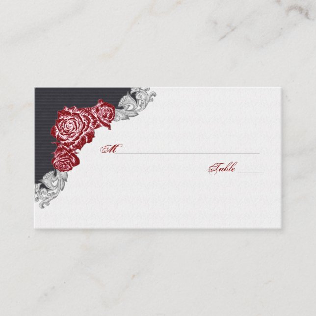 Cartes Mariage ou Escort Rose rouge foncé (Devant)