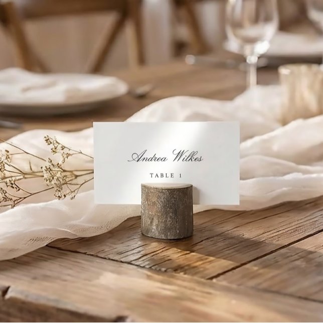 Cartes Mariage personnalisées Plaques Plat (Elegant Script individual personalized flat wedding escort cards - classic and simple)