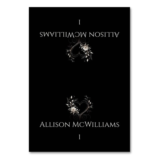 Cartes mariage Place—Fleurs modernes avec un coeur (Par défaut)