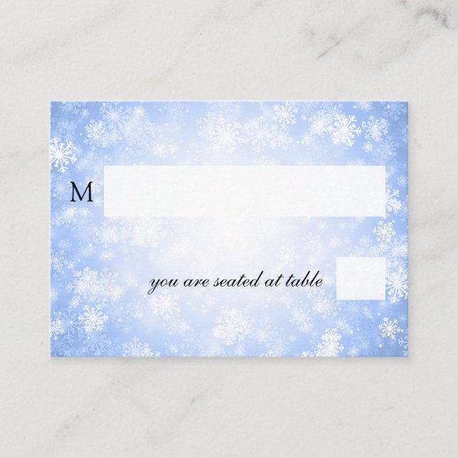 Cartes mariages Blue Winter Wonderland (Devant)