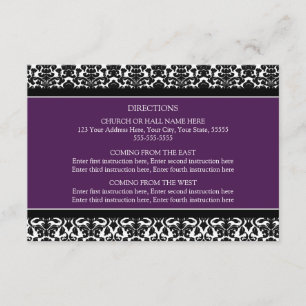 Cartes Mariages de direction Plum noir Damas