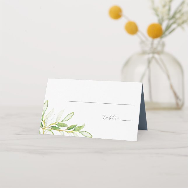 Cartes mariages Elégante Aquarelle Verdure (Devant)