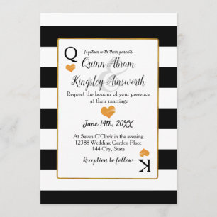 Cartes mariages en noir et blanc King & Queen